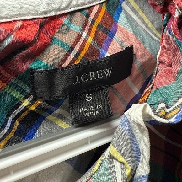 J Crew plaid smocked puff sleeve snowy stewart tartan blouse womens small - Picture 3 of 9